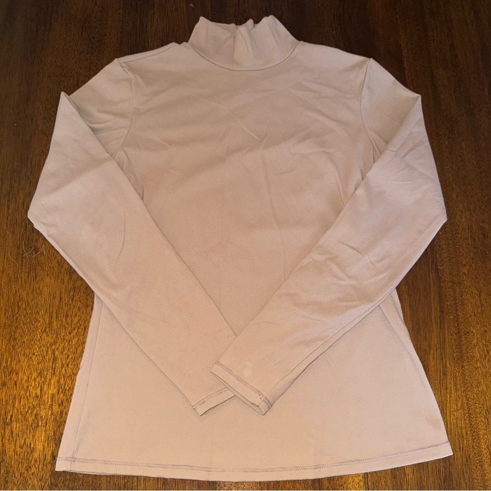 Yogalicious Zenly Evelyn Mock Turtleneck Tan Light Brown Long Sleeve Size Small